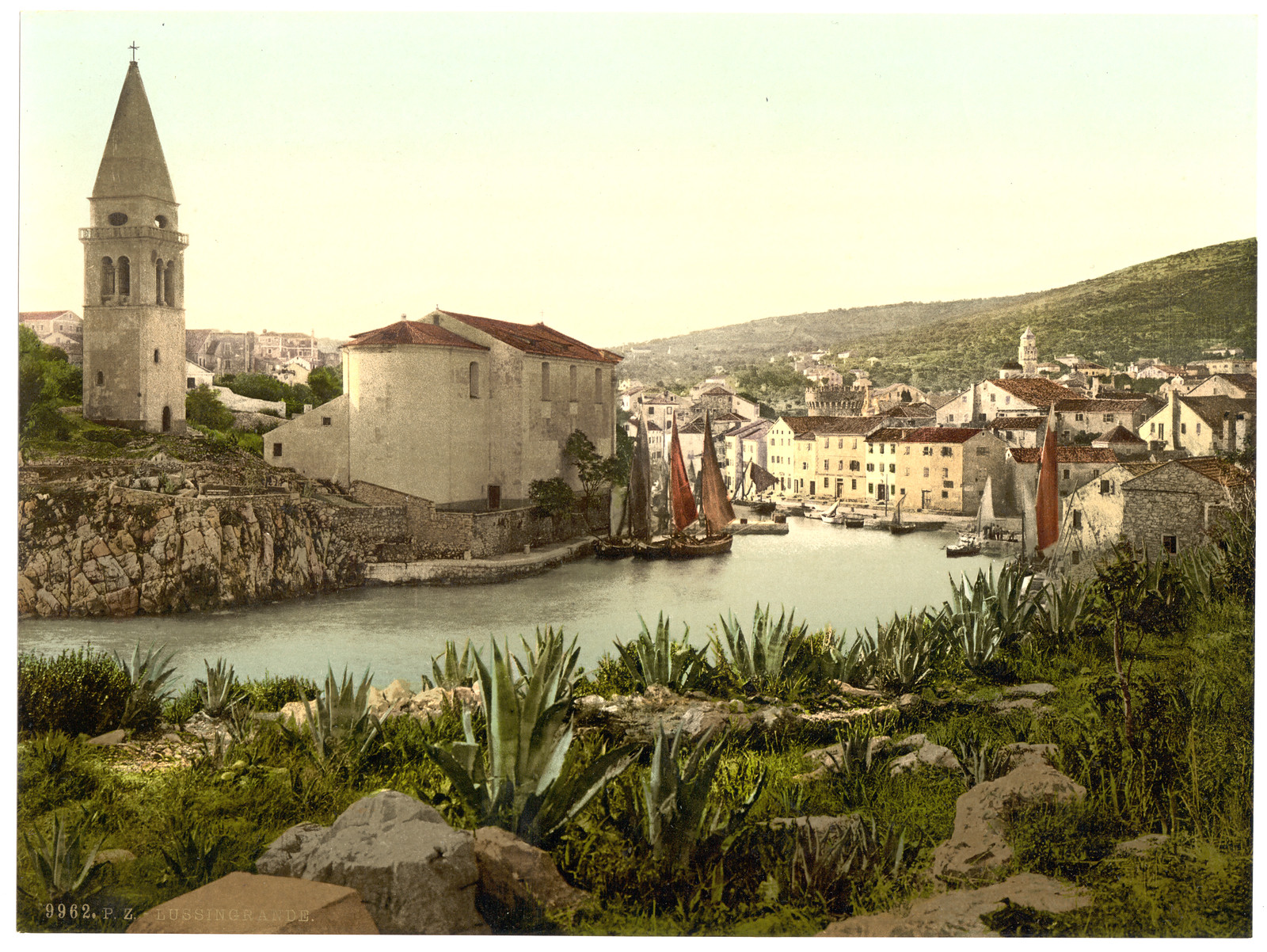 Lussin-Grande (i.e. Lussingrande) general view Istria Austro-Hungary, [between ca. 1890 and ca. 1900]. — historic print