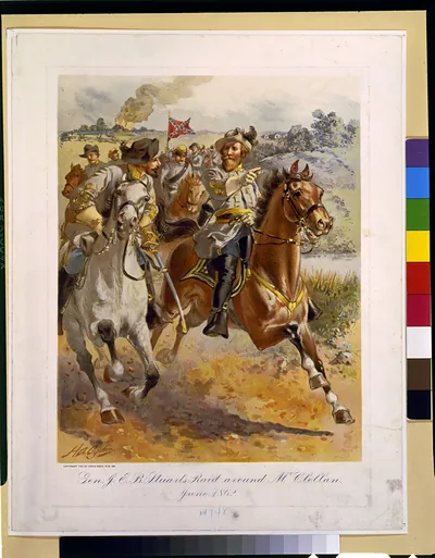 Gen. J.E.B. Stuart's raid around McClellan, June 1862 / H.A. Ogden.
