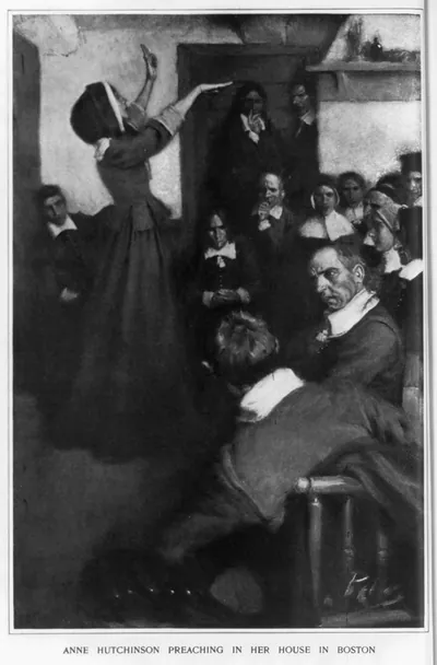 Anne Hutchinson Preaching in Her House in Boston