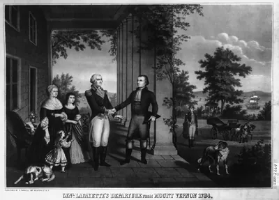 Genl. Lafayette's departure from Mount Vernon 1784