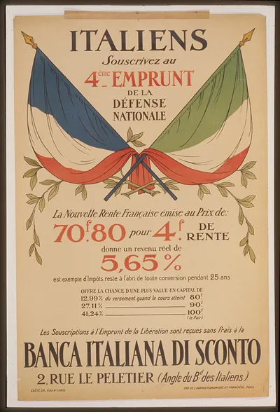 French war loan poster for Defense Nationale Fourth Loan