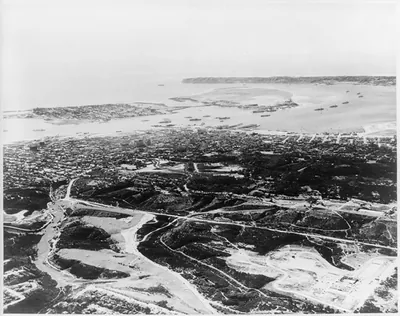 Aerial view of San Diego and San Diego Bay, Calif.