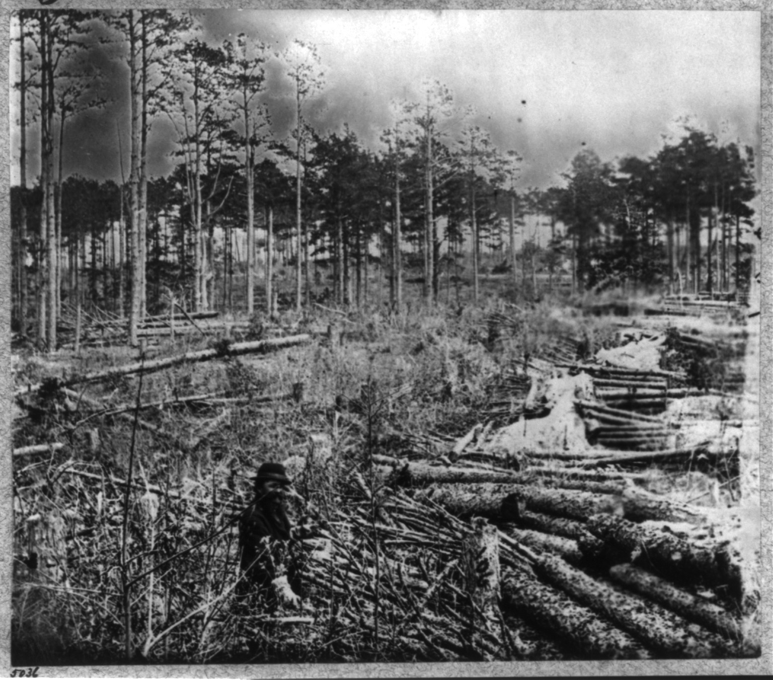 Confederate Entrenchments near junction of old and new Court House Roads, [Spotsylvania, Virginia], [no date recorded on caption card] — historic photograph
