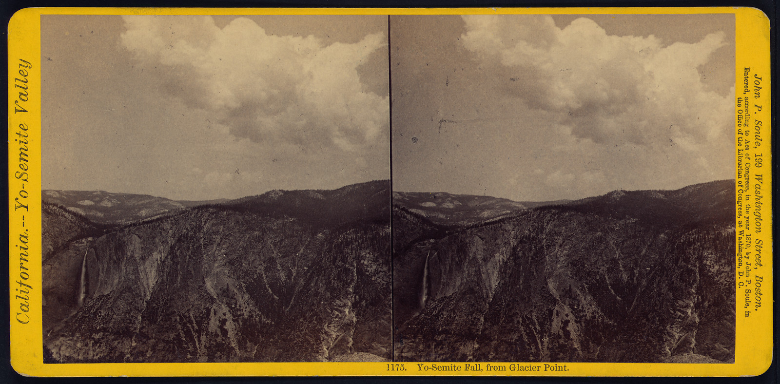 Yo-Semite Fall from Glacier Point, 1870 — historic photograph