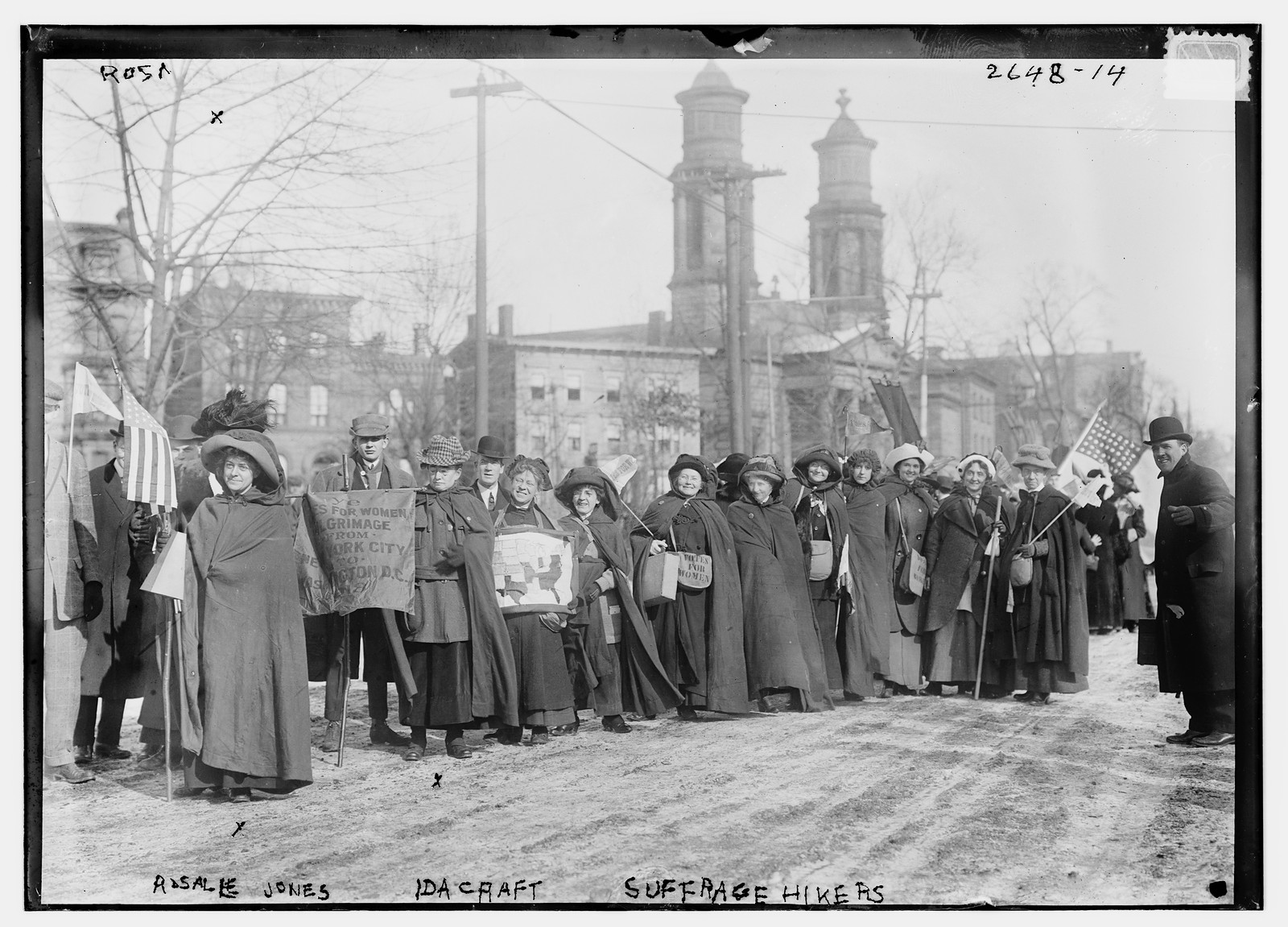 Rosalie Jones & Ida Craft - suffrage hikers, n/a — historic photograph