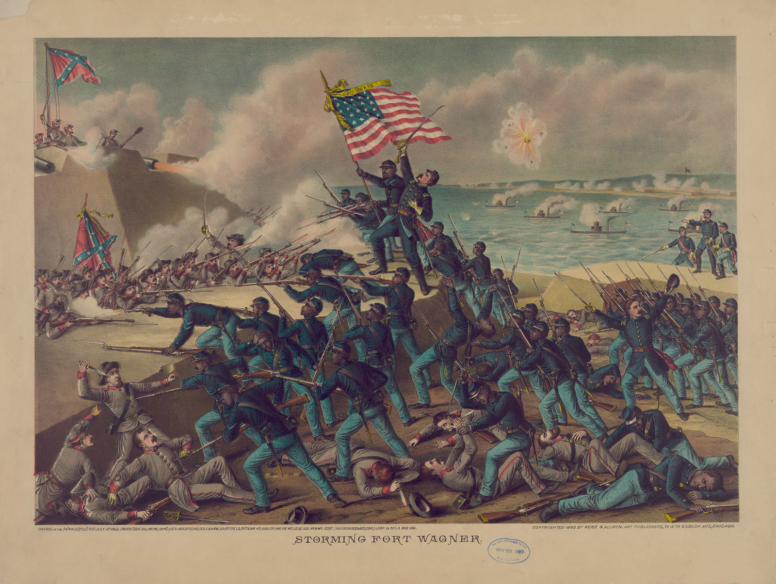 Storming Fort Wagner, c1890 July 5. — historic print