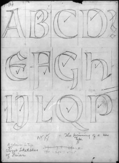 [Sheet of drawings for Frederic Goudy's Friar type]