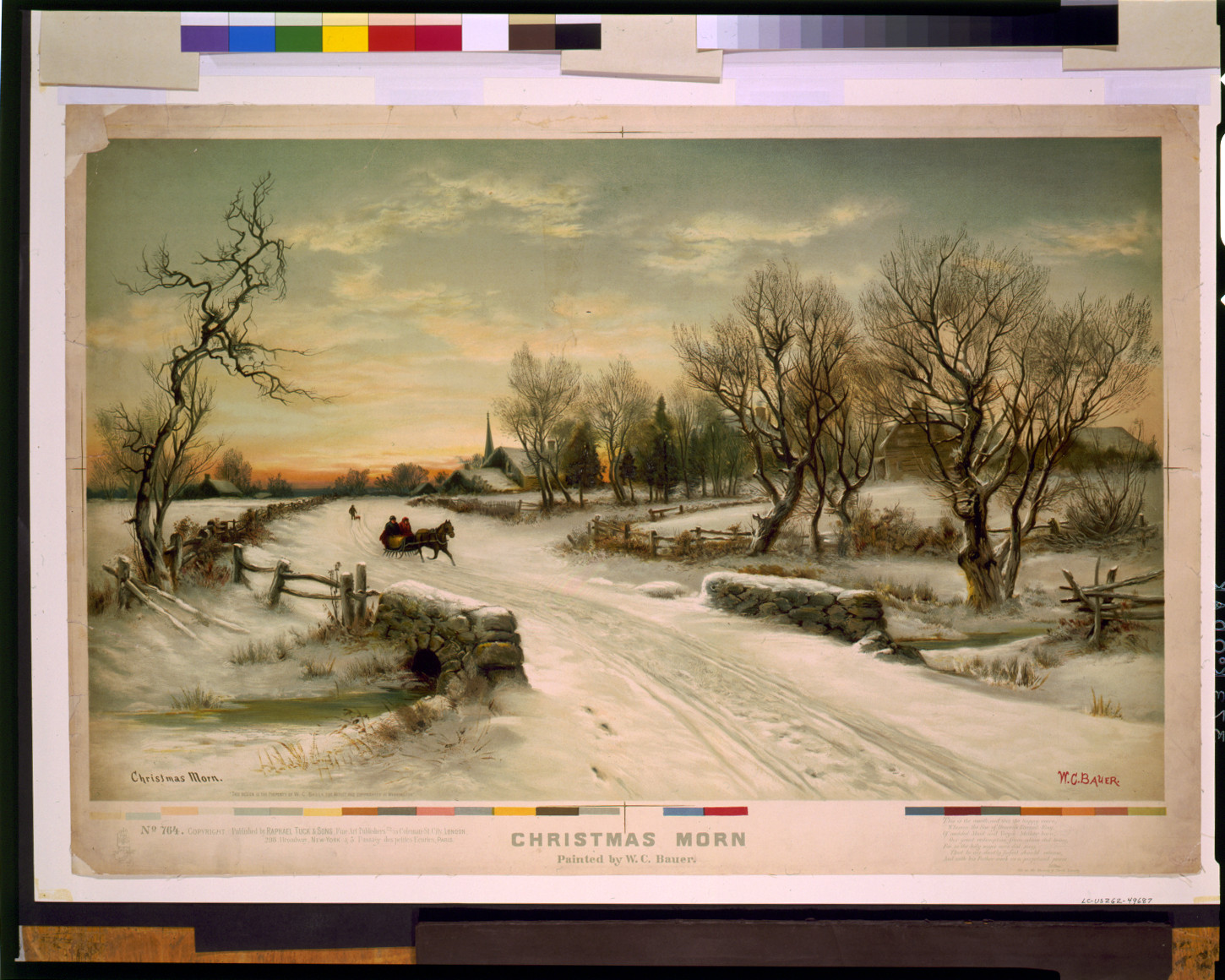 Christmas morn / painted by W.C. Bauer., London : Published by Raphael Tuck & Sons, c188- — antique lithograph