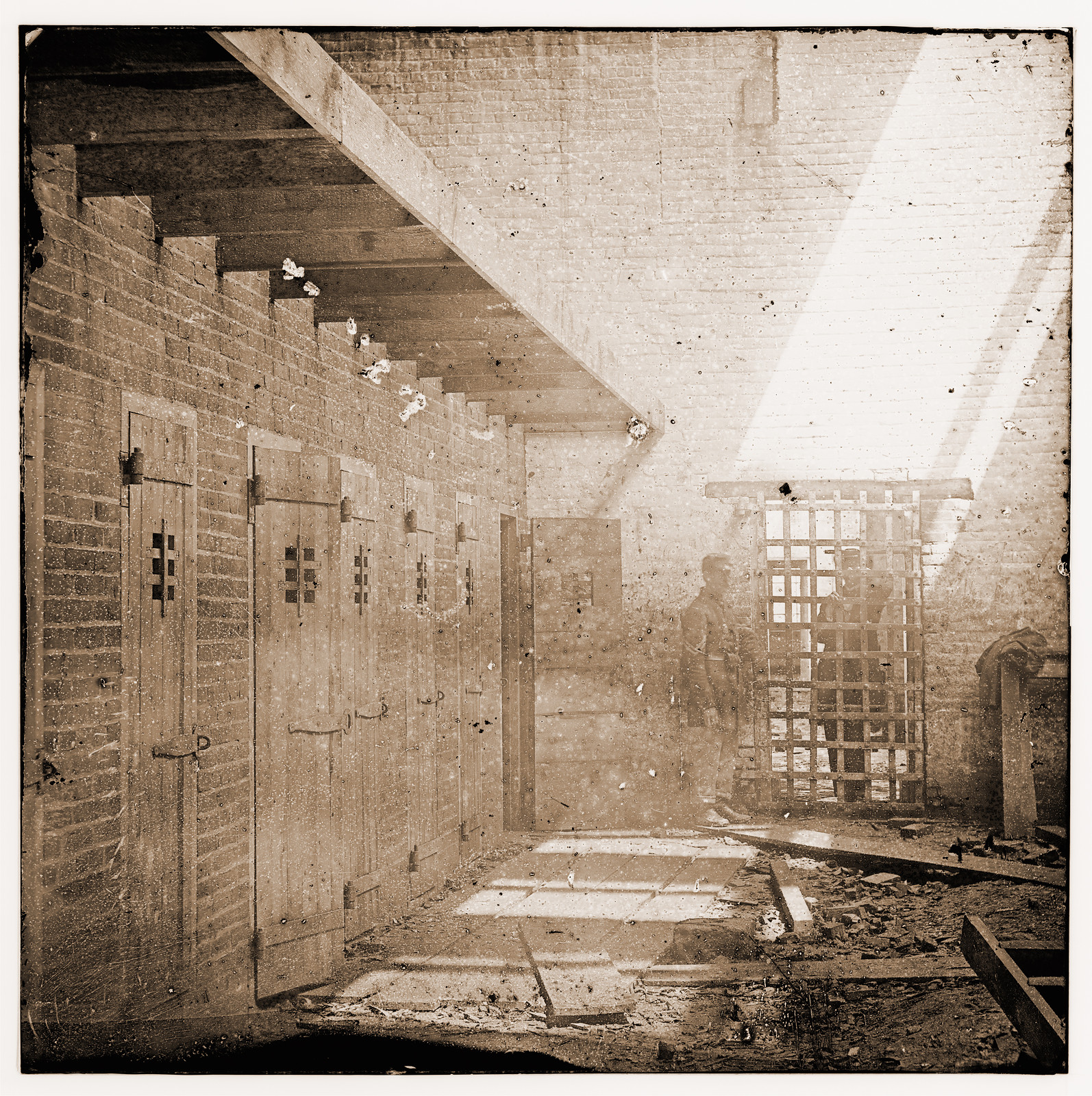Alexandria Virginia. Slave pen. Interior view, 1861 — historic photograph