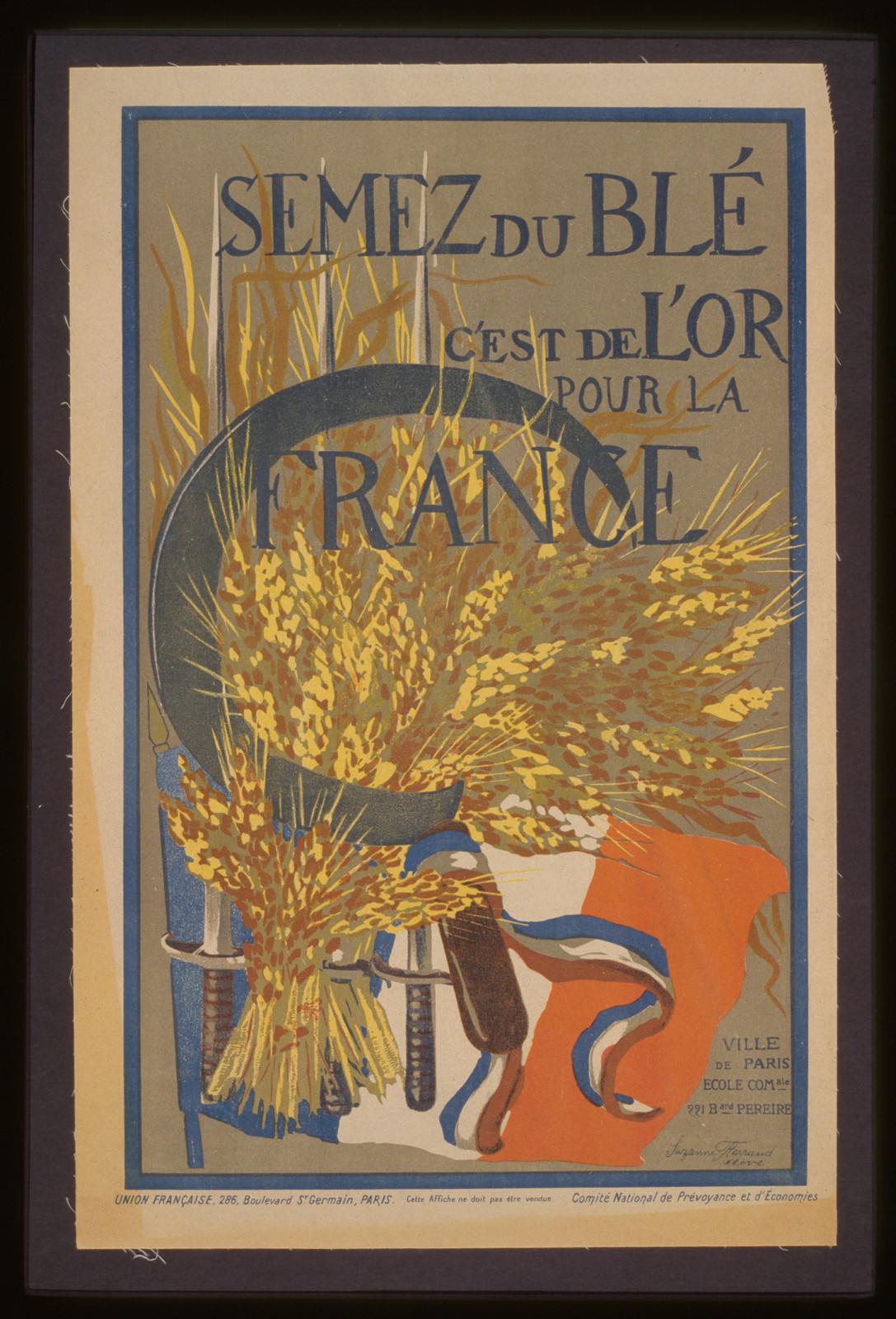 Semez du bleacute. Cest de lor pour la France, 1918 — vintage poster