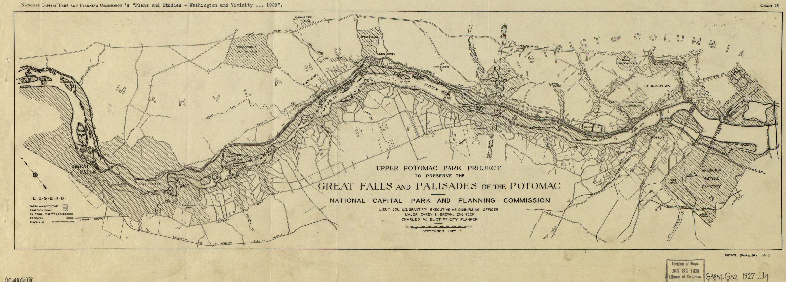 Upper Potomac Park Project: Great Falls and Palisades of the Potomac — historic image