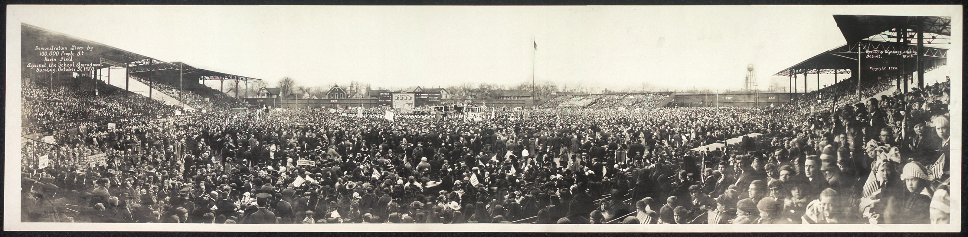 Protest Navin Field Detroit, Michigan, 1920, 1920 — historic image