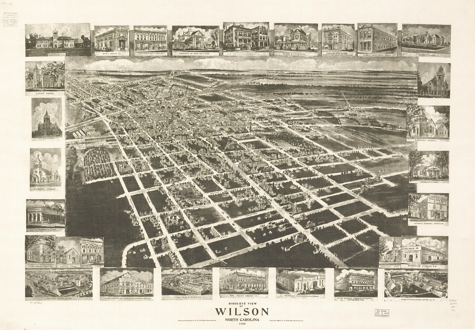 Wilson, North Carolina, 1908, 1908 — antique map