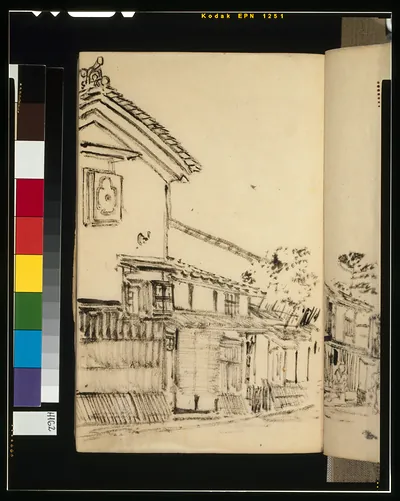 [Main street of the town of Ōmihachiman, Japan]