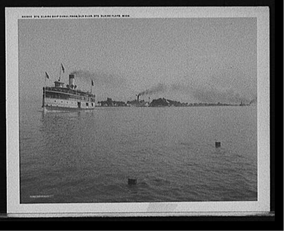 Ste. Claire [sic] ship canal from club, Ste. Claire [sic] Flats, Mich., [between 1910 and 1920] — historic photograph