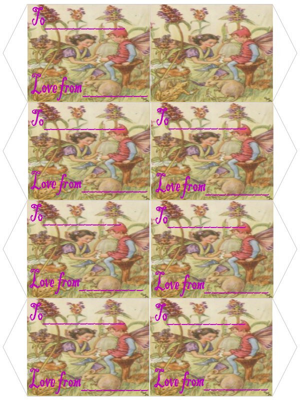 Get Well Soon Fairy Gift Tags — historic image