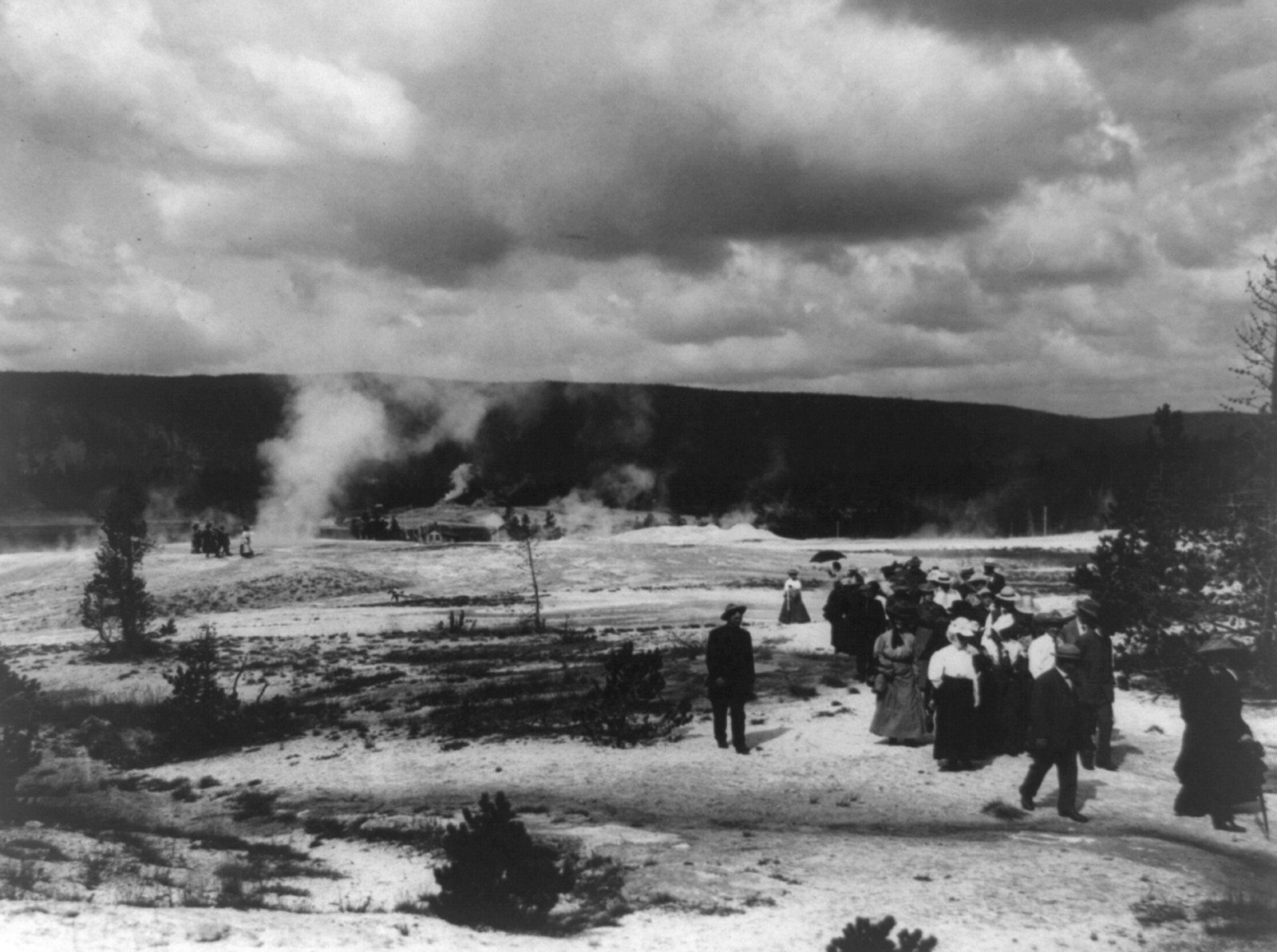 Upper Geyser Basin, Yellowstone Park, Wyoming, c1908. — historic photograph