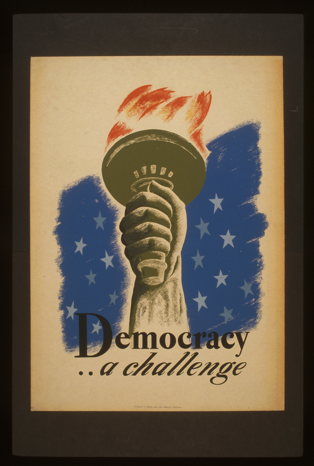 Democracy .. a challenge, 1936 — vintage poster