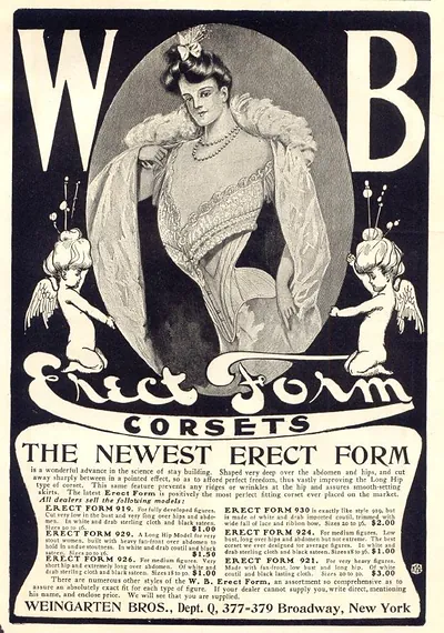 Erect Form Corsets advertisement, The Newest Erect Form, Weingarten Bros.