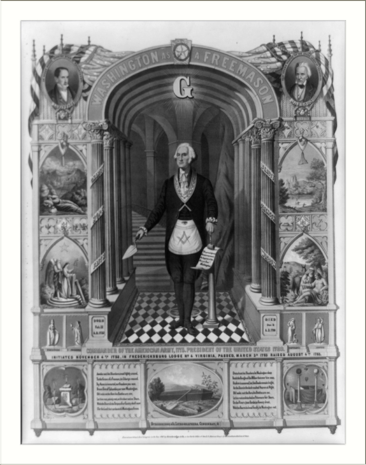 Washington as a freemason, c1867 Oct. 5. — historic print
