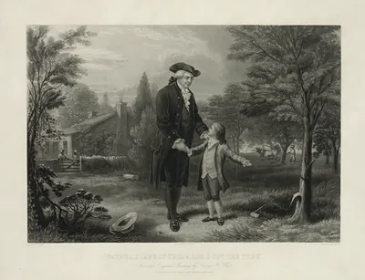 "Father, I Cannot Tell A Lie: I Cut The Tree." Engraved by John C. McRae