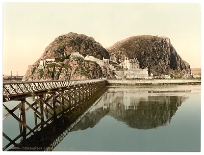 Castle from pier Dumbarton Scotland