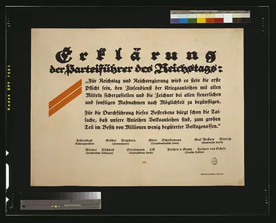 Erklaumlrung der Parteifuumlhrer des Reichstags / Bernhard.