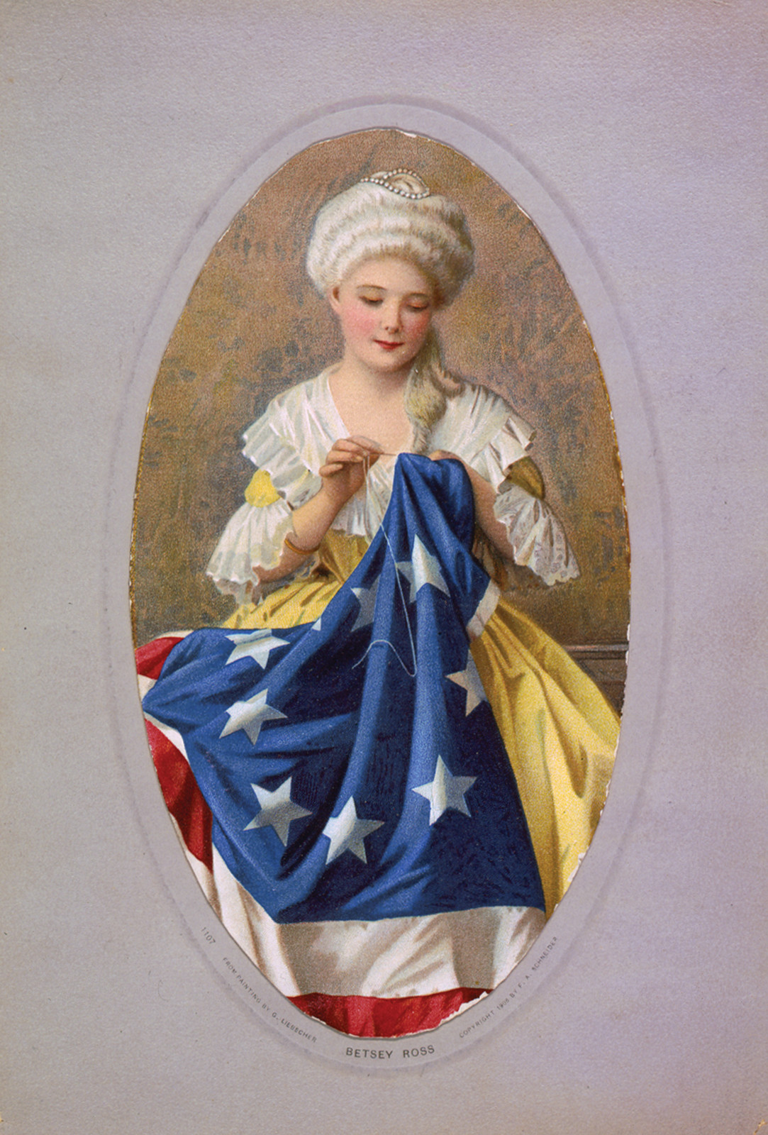 Betsey [sic] Ross, c. 1908 — antique lithograph