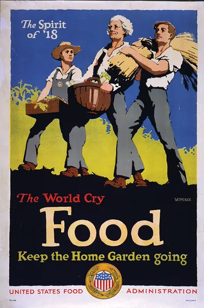 The spirit of '18--The world cry, food--Keep the home garden going / Wm. McKee.