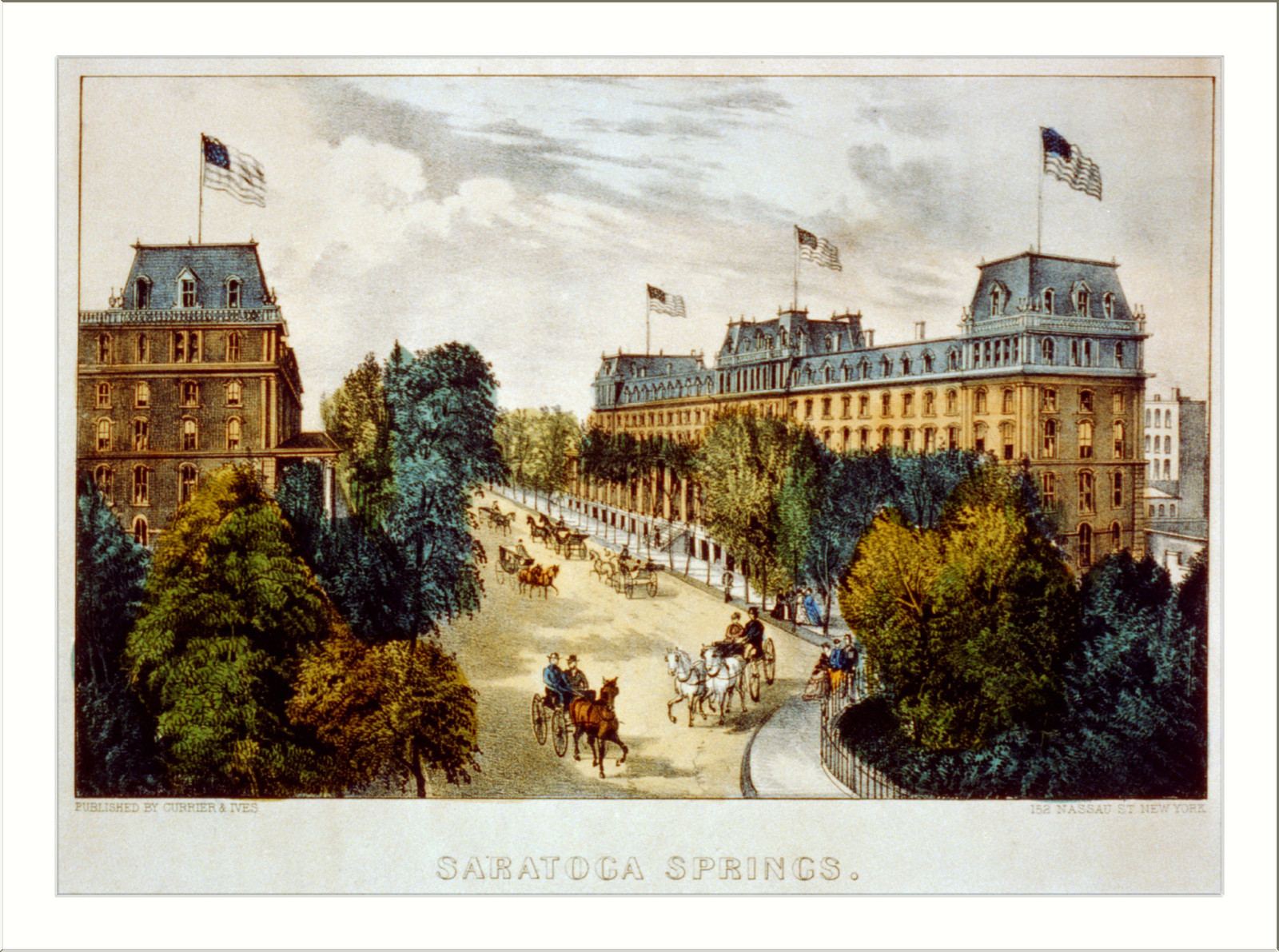 Saratoga Springs, New York : Published by Currier & Ives, [between 1856 and 1907] — antique lithograph