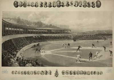 A Baseball Match, photogravure after Henry Sandham