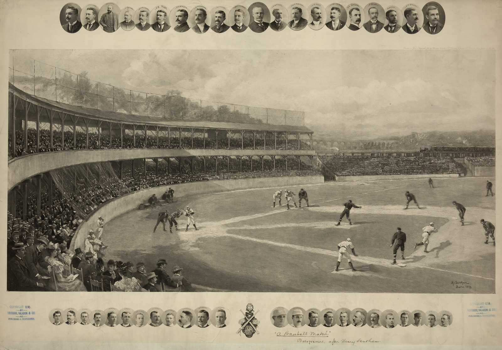 A Baseball Match, photogravure after Henry Sandham — historic image