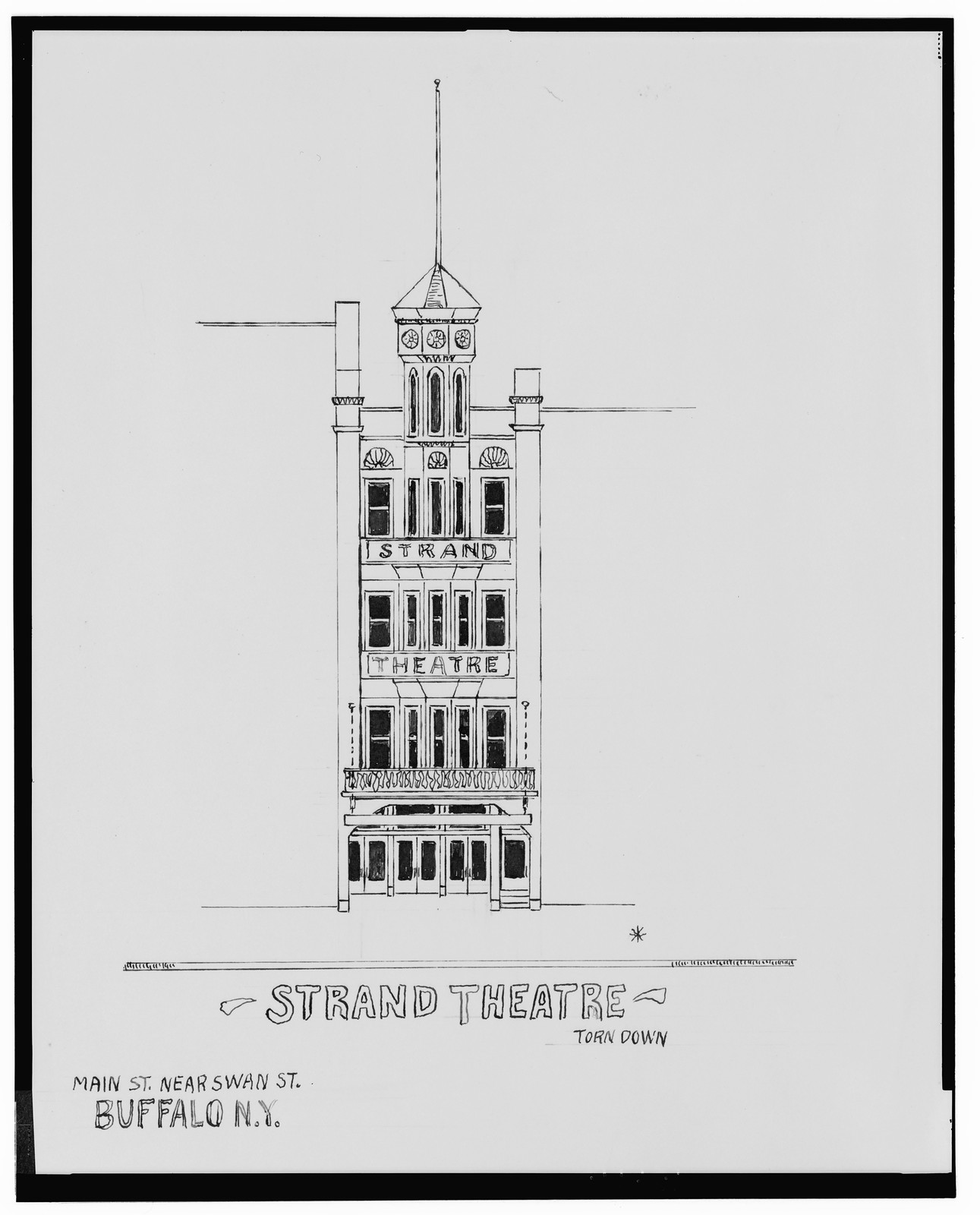 [Strand Theatre, Main St. near Swan St., Buffalo, New York], And Engineering (ADE) Drawings — vintage poster