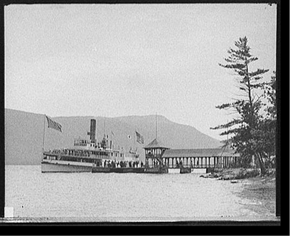 [Steamboat Sagamore at Silver Bay landing, Lake George, N.Y.], c[1906] — historic photograph