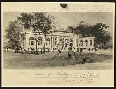 Architectural rendering of Columbus, Ohio Public Library