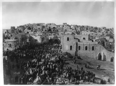 Entry of Pilgrims into Bethlehem at Christmas time
