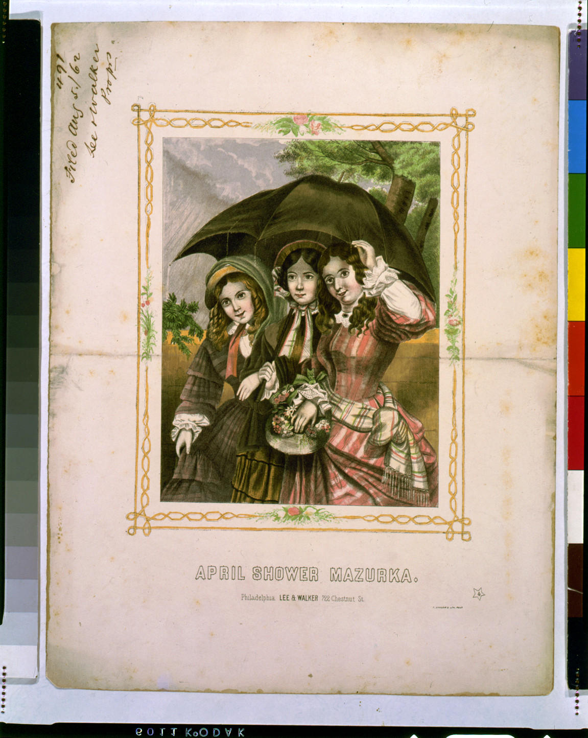 April shower mazurka / T. Sinclair's lith., Phila., Philadelphia : Lee & Walker, c[18]62. — antique lithograph