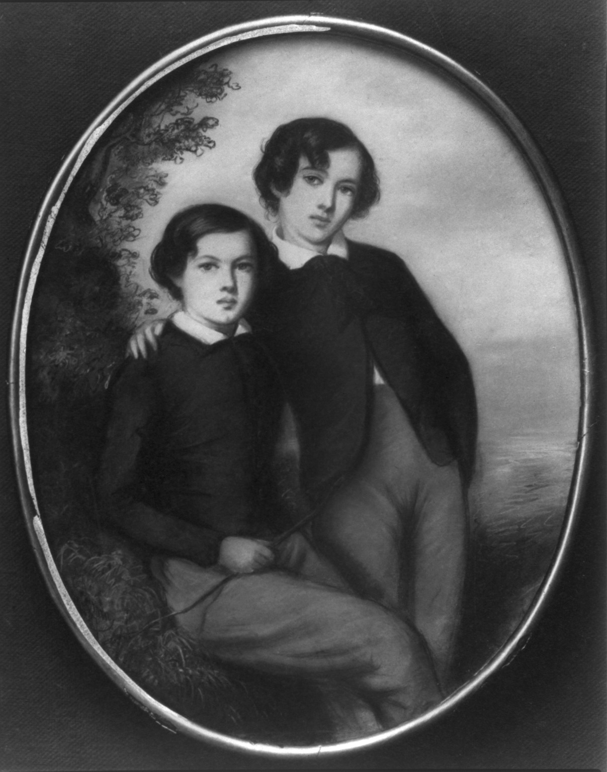 [Photograph of miniature by unknown artist showing two brothers, James McNeill Whistler, 15 years old, and William Whistler, 13 years old], [between 1900 and 1920] — historic photograph