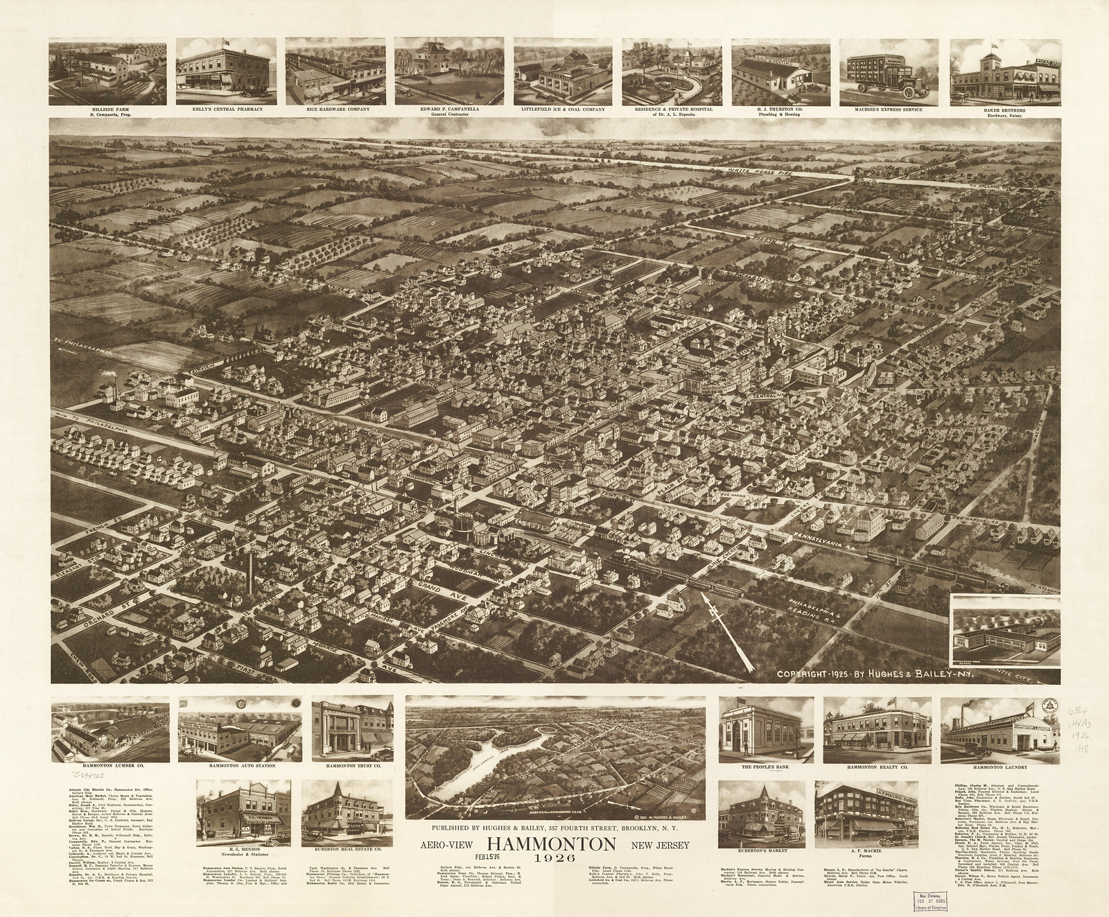 Hammonton, New Jersey, 1926, 1926 — antique map