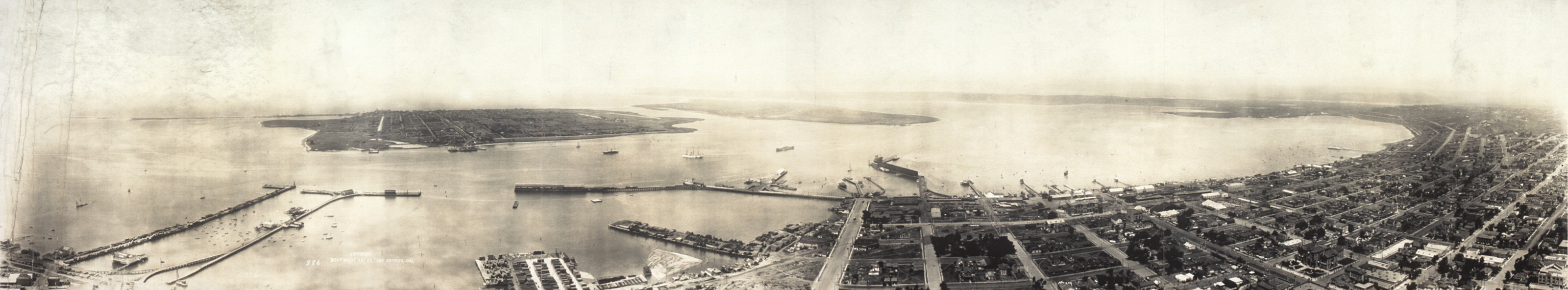 san diego from balloon — historic image
