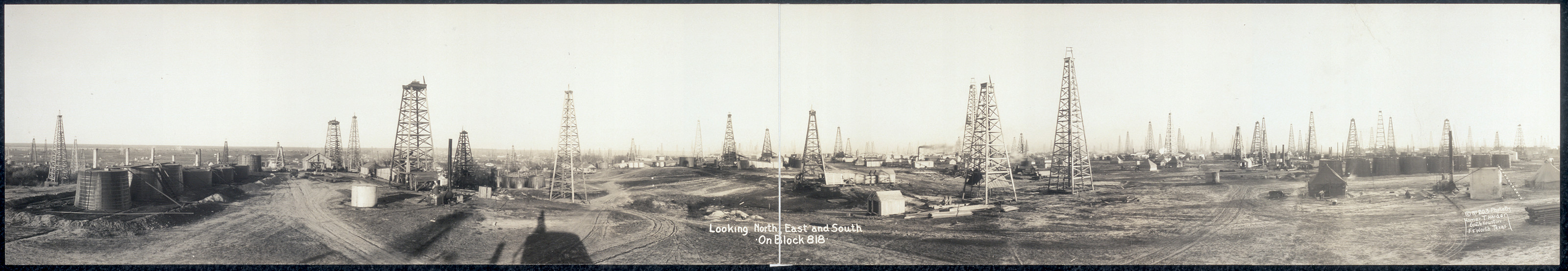 North, east and south on block 818 Oil, Texas, 1919 — historic image