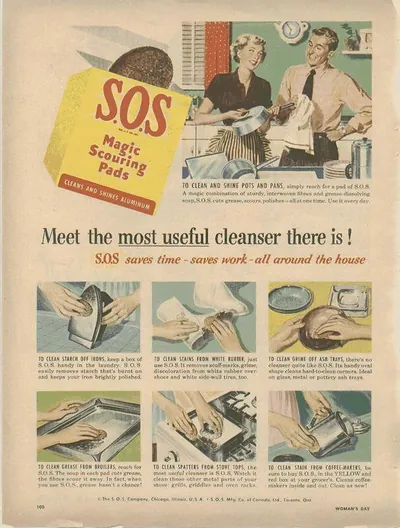 S.O.S Magic Scouring Pads magazine advertisement, Woman's Day