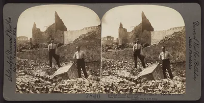 Ruined but not disheartened, his safe his business souvenir, San Francisco