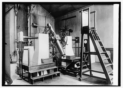 Naval observatory transit telescope which observes the Clock Stars" [...] secure[?] the