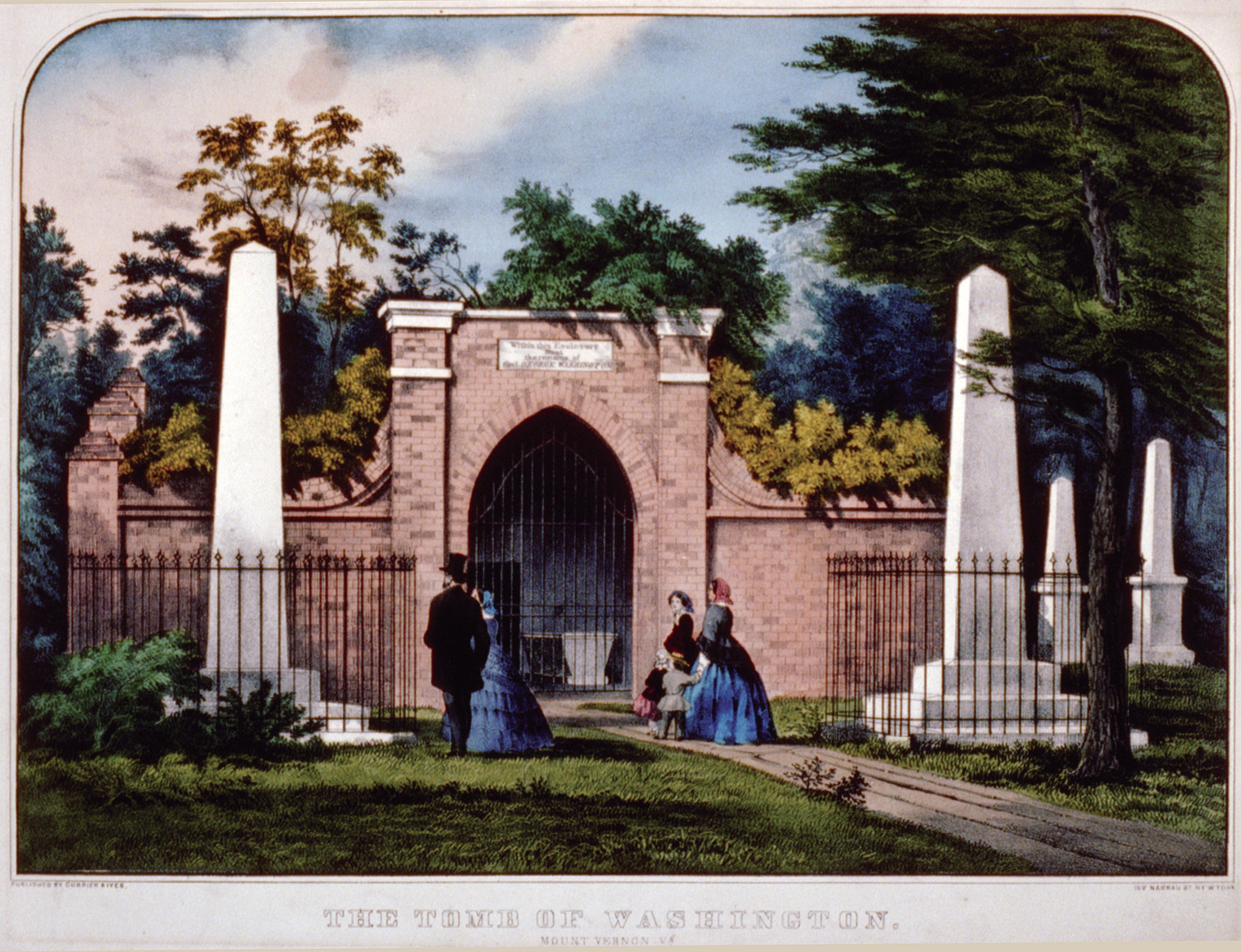 The Tomb Of Washington, Mount Vernon, Virginia, c. 1856-1907 — antique lithograph