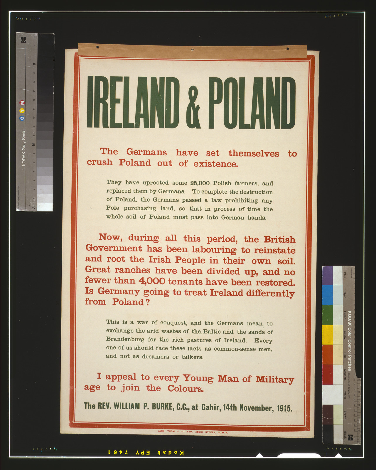 Ireland & Poland / Alex. Thom & Co. Ltd., Abbey Street, Dublin., [S.l. : s.n., 1915] — vintage poster