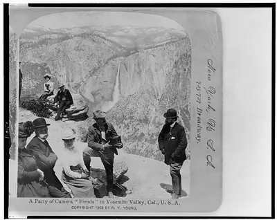 Vintage Landscape - Yosemite - A party of camera fiends in Valley