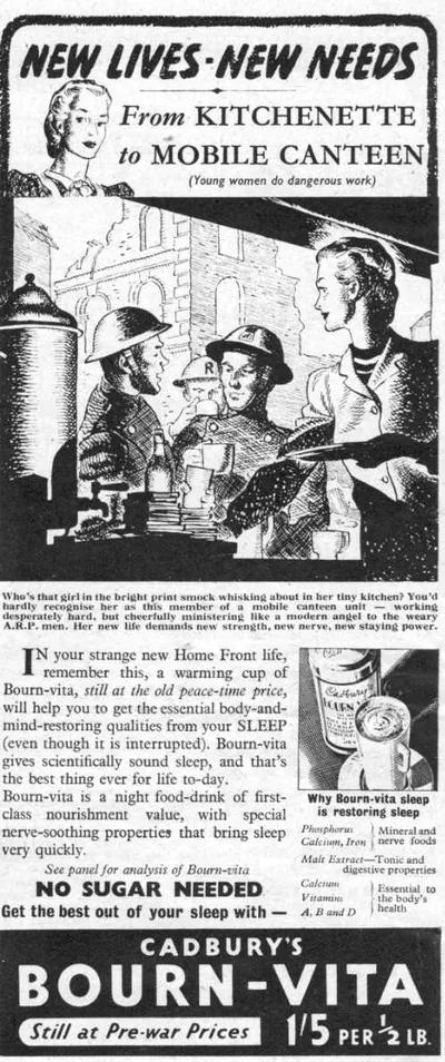 Bourn-vita advertisement: New Lives, New Needs, mobile canteen