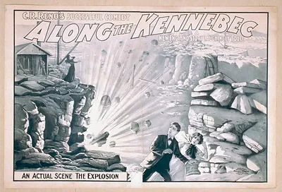 C.R. Renos successful comedy Along the Kennebec a New England story laughingly told.