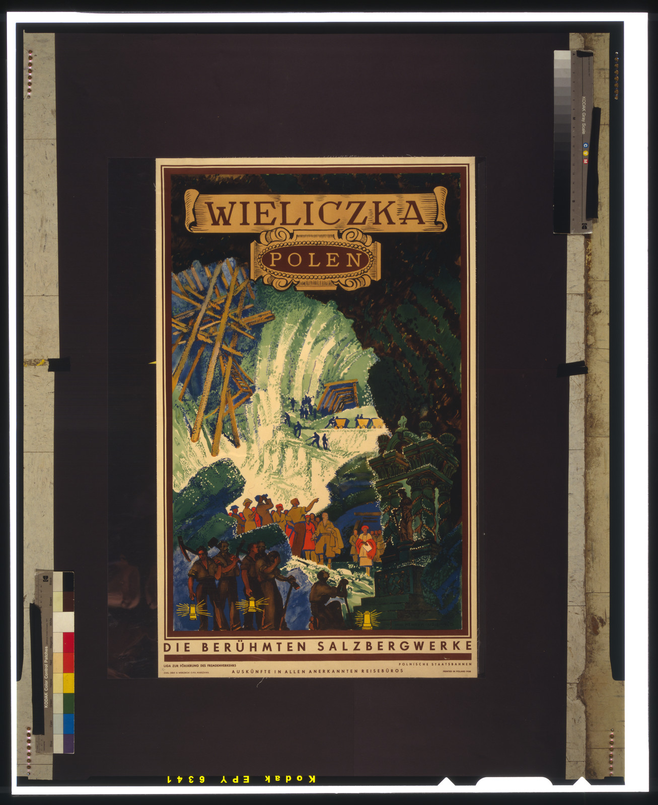 Wieliczka, Polen--Die berühmten salzbergwerke / Proj. Henryk Uziemblo., Warszawa : Zakl. Graf. B. Wiersbicki i S-Ka, 1938. — vintage poster